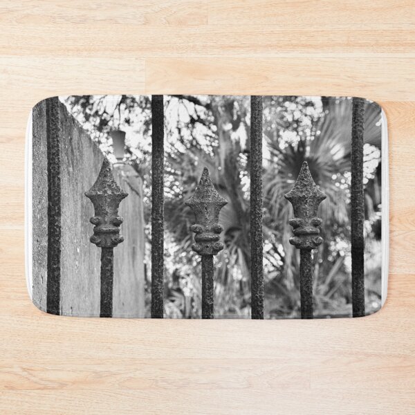 Item preview, DuBignon Cemetery Gate Jekyll Island Georgia Black And White designed and sold by LisaWootenPhoto.