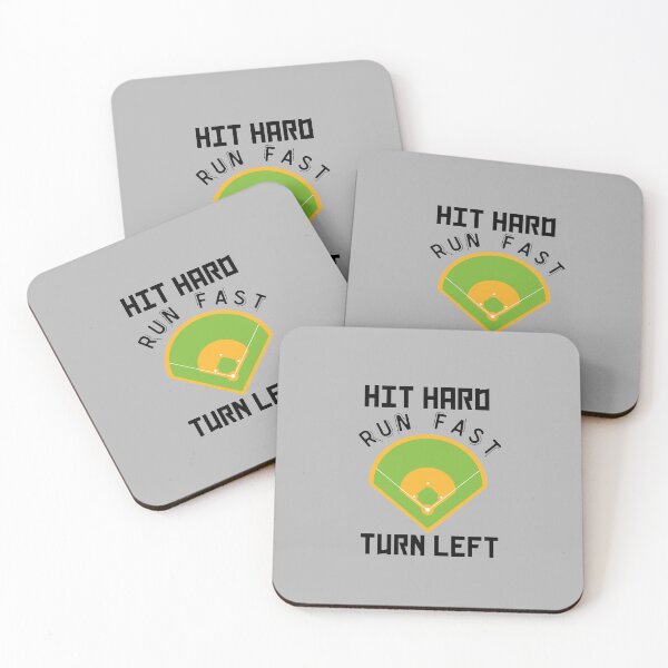 Item preview, Hit hard run fast  turn left - Baseball enthusiat shirt. designed and sold by Theleochick.