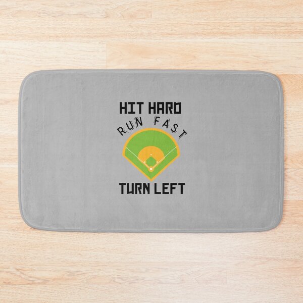 Item preview, Hit hard run fast  turn left - Baseball enthusiat shirt. designed and sold by Theleochick.