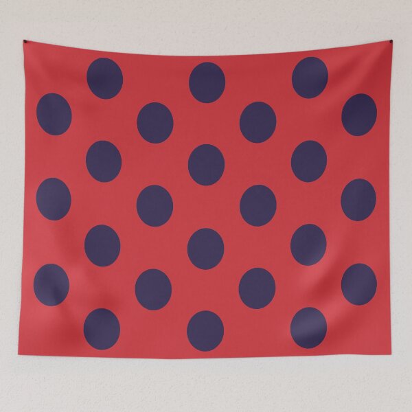 Item preview, Large NAVY BLUE and RED Polka Dots designed and sold by RachelMacht.