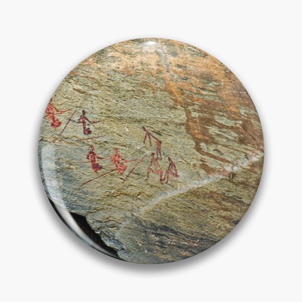 Artikelvorschau, Afrikanische prähistorische Felsmalerei Jäger entworfen und verkauft von worldways.