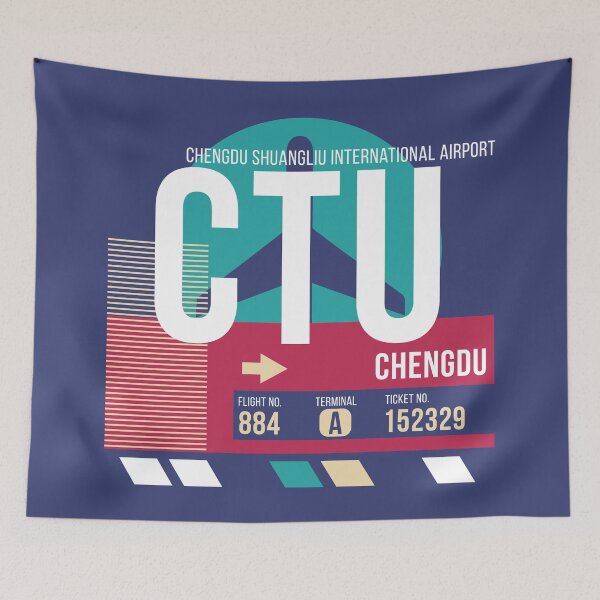 Item preview, Chengdu (CTU) Airport Code Baggage Tag designed and sold by SLAG-Creative.
