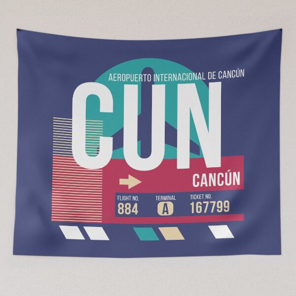 Item preview, Cancun (CUN) Airport Code Baggage Tag designed and sold by SLAG-Creative.