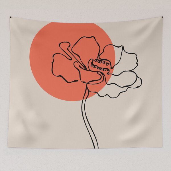 Item preview, One line anemone silhouette designed and sold by tlemskaya.