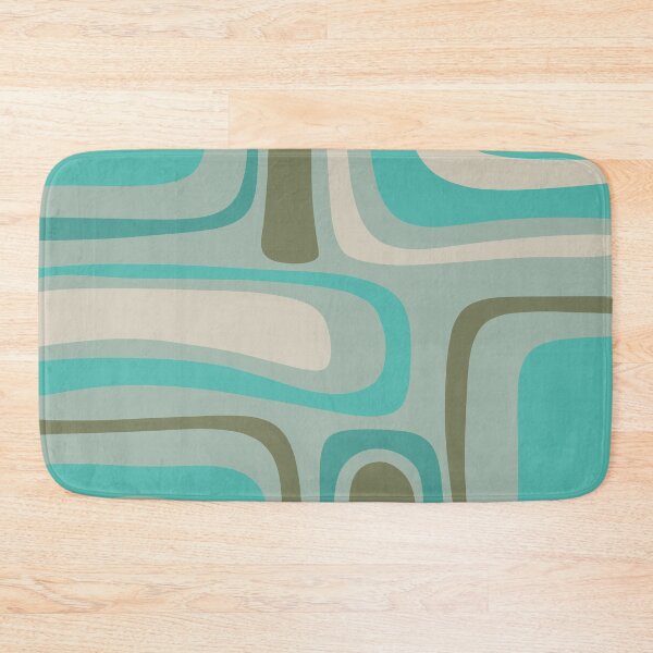 Item preview, Palm Springs Retro Mid Century Modern Abstract Pattern Vintage Turquoise, Olive, Ecru, and Celadon designed and sold by kierkegaard.