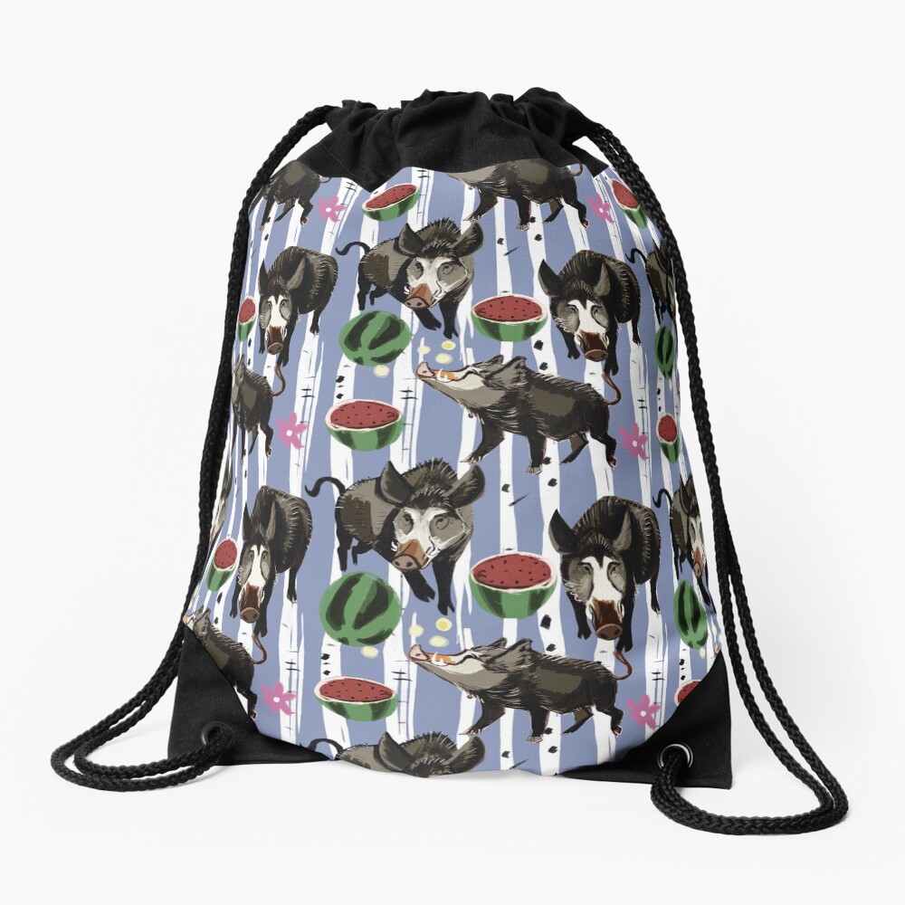 Wild Boar #1 Drawstring Bag