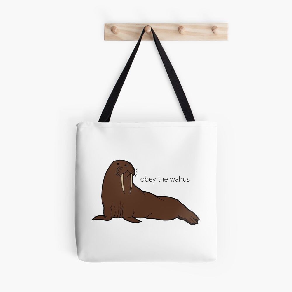 Adult walrus swimming in the Arctic sea off the coast of Svalbard Tote Bag  by Jane Rix - Pixels