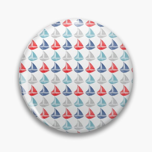 Item preview, Go With The Flow Nautical Sailboats in Blue and Red designed and sold by KrisInStitches.