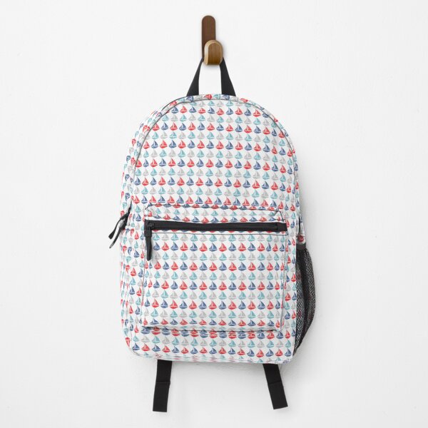 Item preview, Go With The Flow Nautical Sailboats in Blue and Red designed and sold by KrisInStitches.