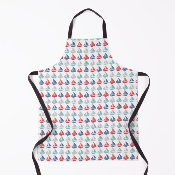 Item preview, Go With The Flow Nautical Sailboats in Blue and Red designed and sold by KrisInStitches.