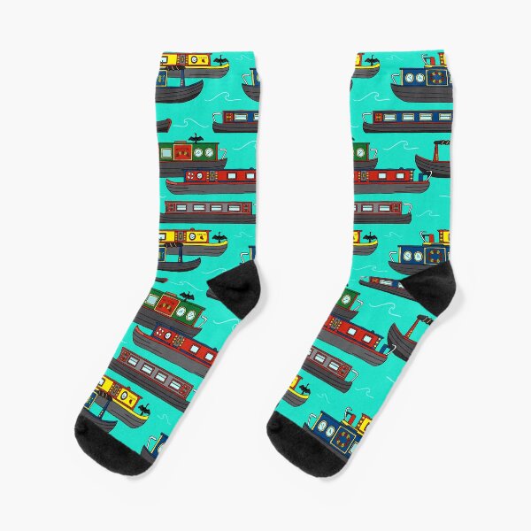 Item preview, Canal Narrowboats and Barges Pattern designed and sold by HotHibiscus.