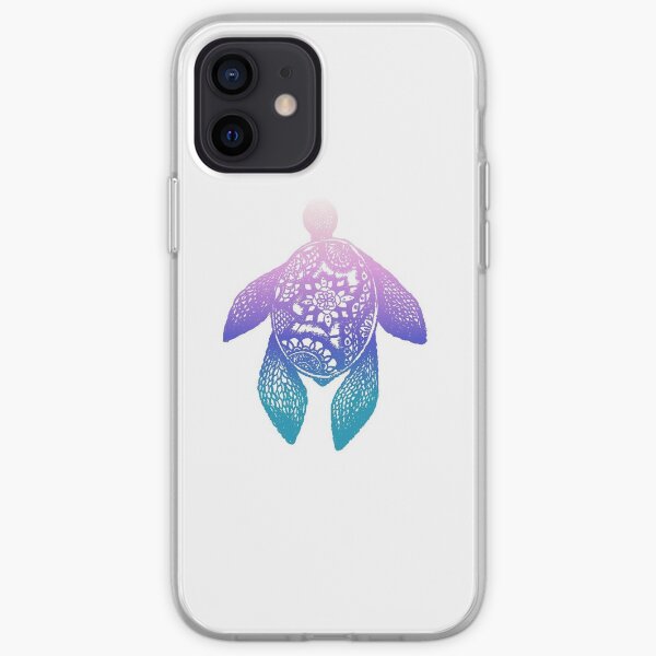 Purple Gradient Mandala Turtle iPhone Soft Case