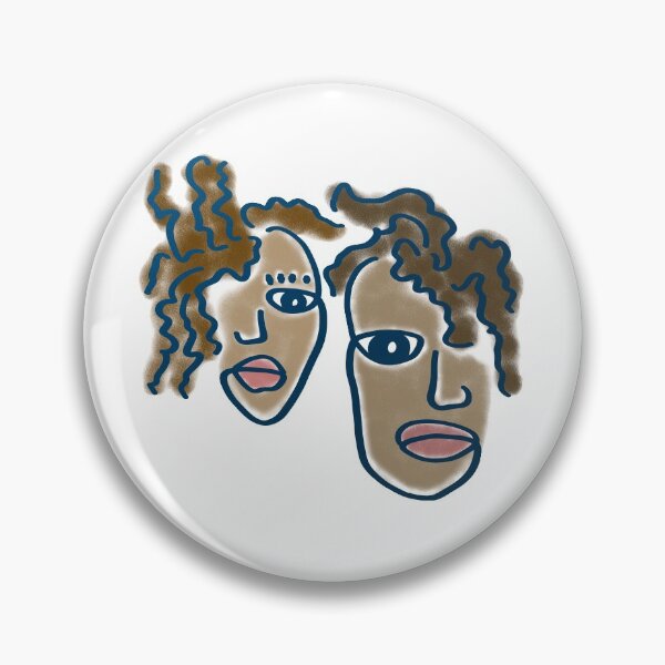 Item preview, Funny fantasy drawing of a man and a woman's face, African style, curls. designed and sold by UVI-CA.