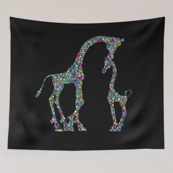 Item preview, Polyprismatic Tiled Mother And Child Giraffe Silhouette designed and sold by WowAllinOne.