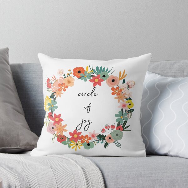 Item preview, "circle of joy" -spring floral design with insperational quote designed and sold by ArtDesign-land.
