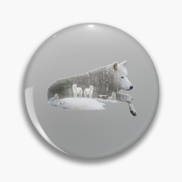 Item preview, Winter White Wolf Double Exposure  designed and sold by ColorFlowArt.