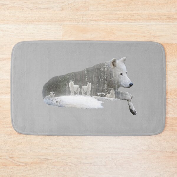Item preview, Winter White Wolf Double Exposure  designed and sold by ColorFlowArt.