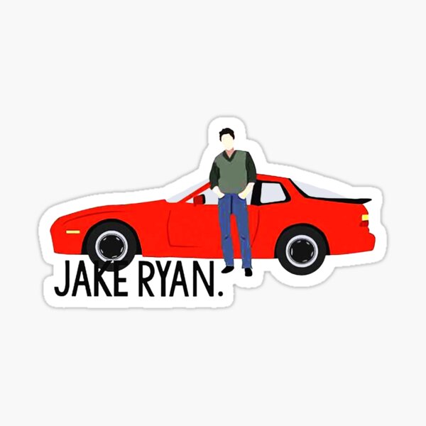 "Jake Ryan Red Car Style 1 (White)" Sticker for Sale by hatrasubana