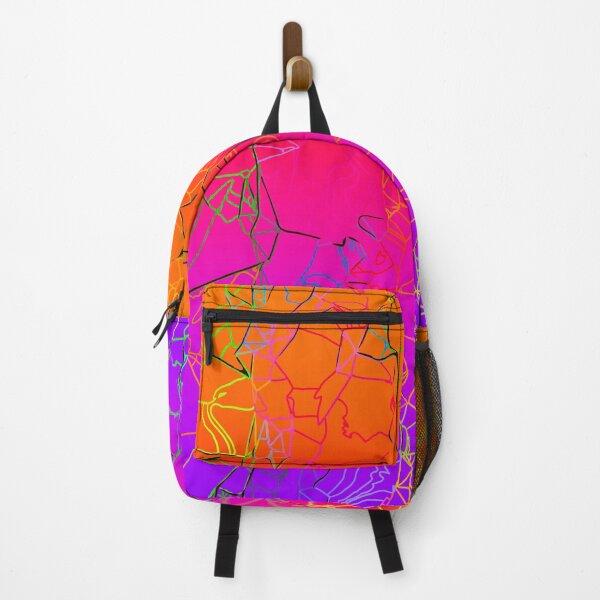 Item preview, geometric line art abstract background in purple pink orange blue designed and sold by Mrvell.