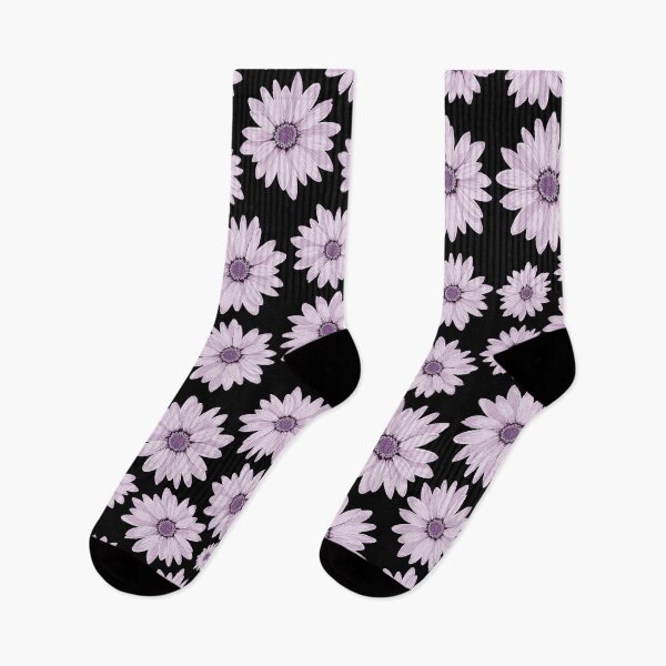 Artikelvorschau, Violettes Blumenmuster mit schwarzem Hintergrund entworfen und verkauft von YOYOCollection.