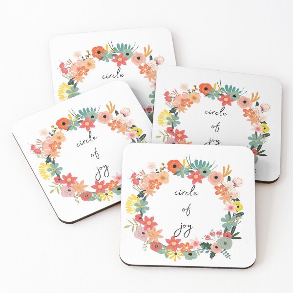 Item preview, "circle of joy" -spring floral design with insperational quote designed and sold by ArtDesign-land.