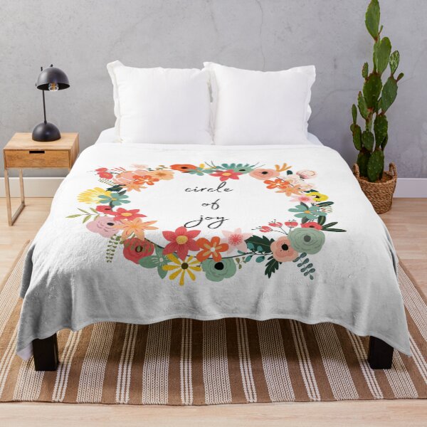 Item preview, "circle of joy" -spring floral design with insperational quote designed and sold by ArtDesign-land.