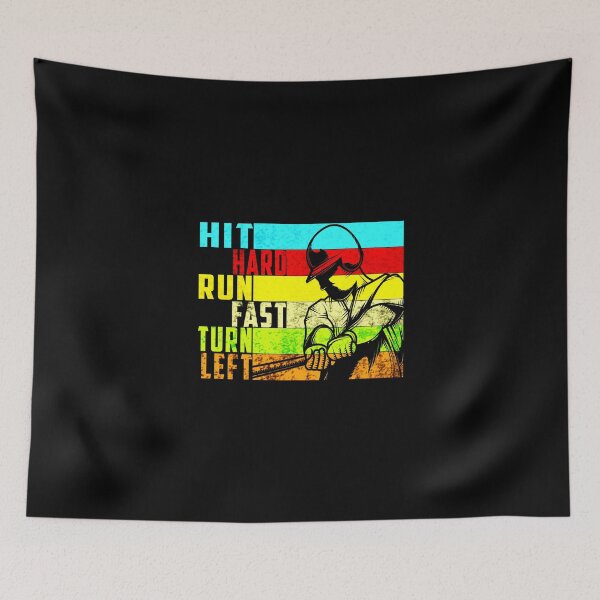 Item preview, Hit Hard Run Fast Turn Left, Baseball Funny Sport designed and sold by oussimakh.