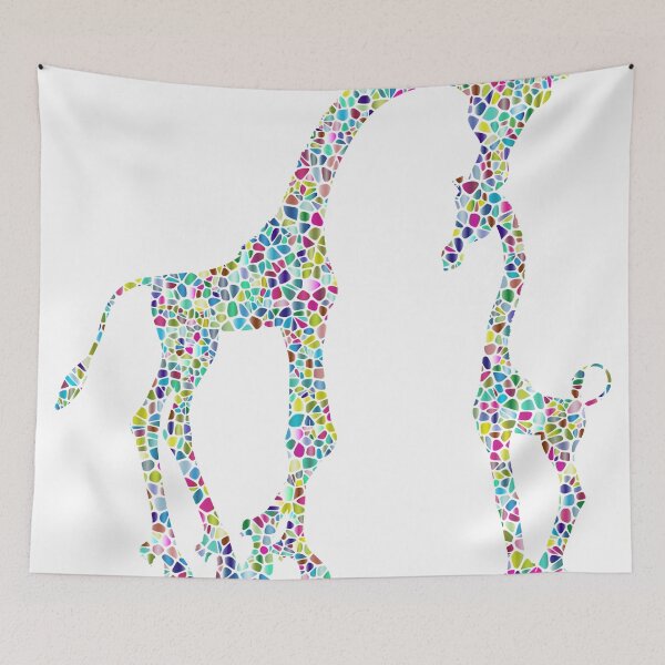 Item preview, Polyprismatic Tiled Mother And Child Giraffe Silhouette designed and sold by WowAllinOne.