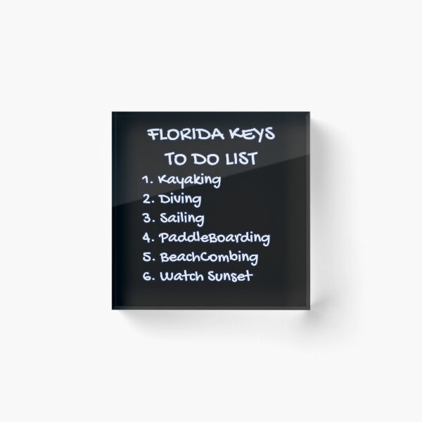 Item preview, Florida Keys To Do List - Kayaking Diving Sailing Paddleboarding Beachcombing Watch Sunset designed and sold by KeysTreasures.
