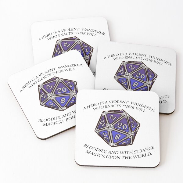 Item preview, Dimension 20 "A Hero is a Violent Wanderer" Quote designed and sold by bonessoup.