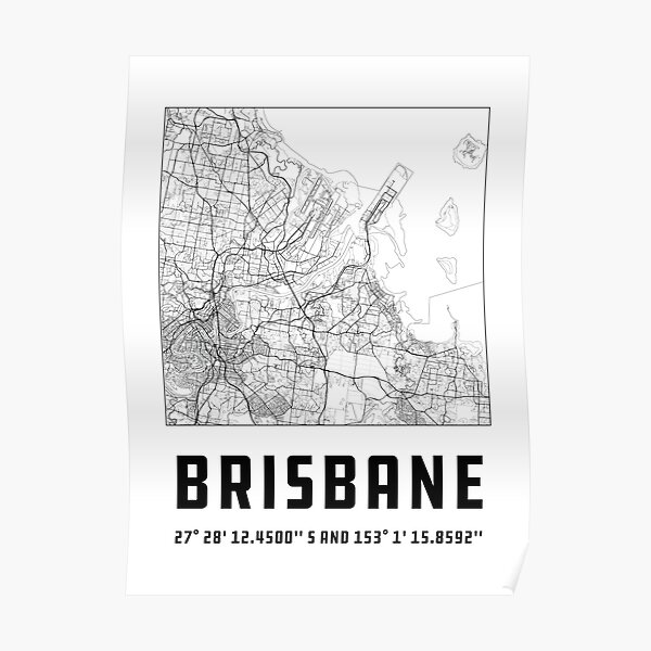 Wall Décor Printable Wall Art Modern Home Decor PRINTABLE Brisbane Map Print Australia Map Print