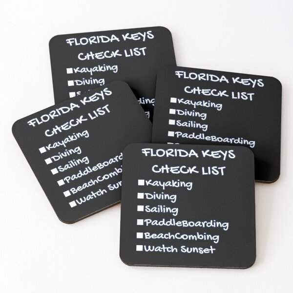 Item preview, Florida Keys Check List - Kayaking Diving Sailing Paddleboarding Beachcombing Watch Sunset designed and sold by KeysTreasures.