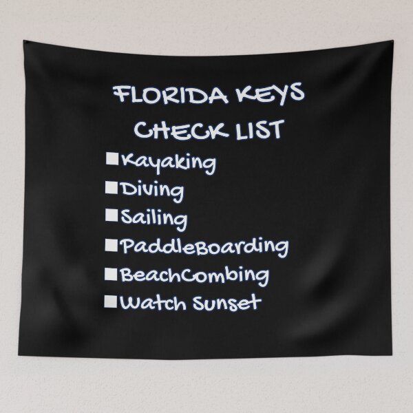 Item preview, Florida Keys Check List - Kayaking Diving Sailing Paddleboarding Beachcombing Watch Sunset designed and sold by KeysTreasures.