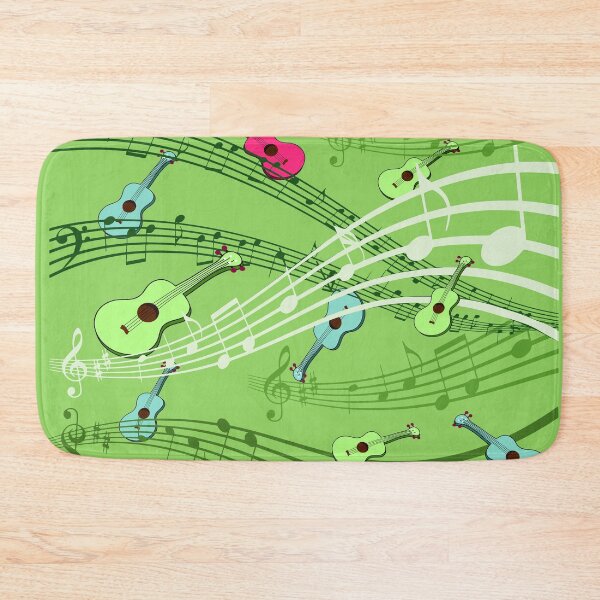 Item preview, Ukulele music notes pattern in green designed and sold by DeliriousSteve.