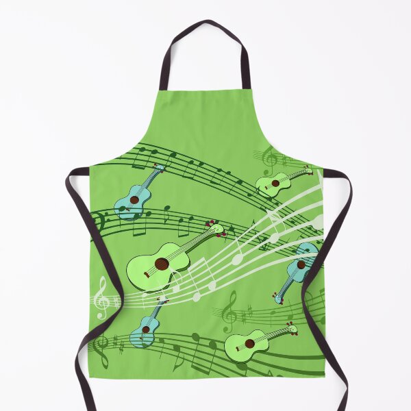 Item preview, Ukulele music notes pattern in green designed and sold by DeliriousSteve.