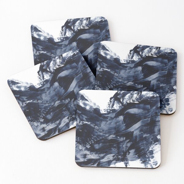 Item preview, Dark Navy Gray Acrylic Abstract Painting designed and sold by Elizabeth  Karlson.