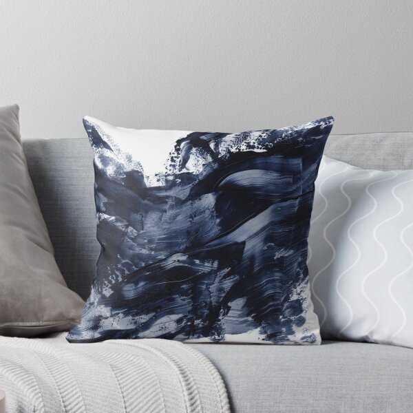 Item preview, Dark Navy Gray Acrylic Abstract Painting designed and sold by Elizabeth  Karlson.