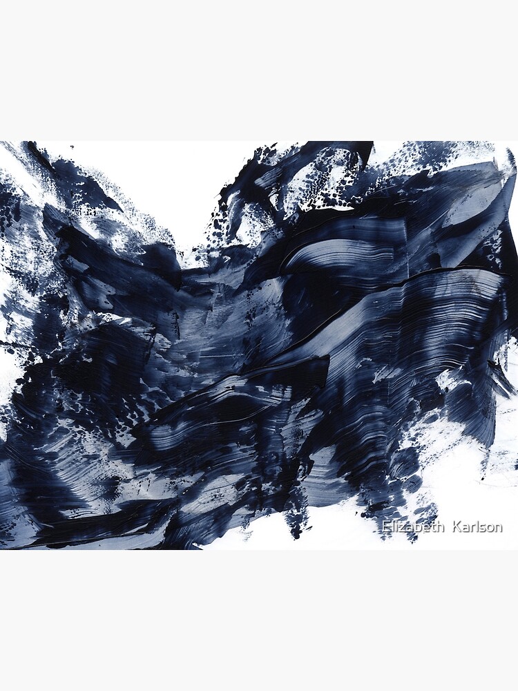 Dark Payne's Grey Flowing Abstract Painting Art Print by Elizabeth