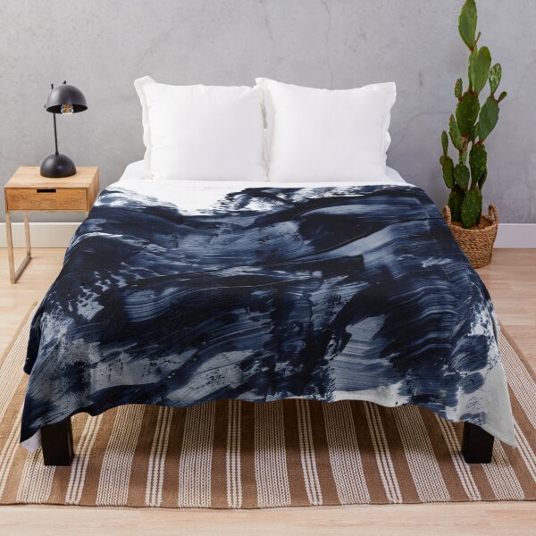 Item preview, Dark Navy Gray Acrylic Abstract Painting designed and sold by Elizabeth Karlson.