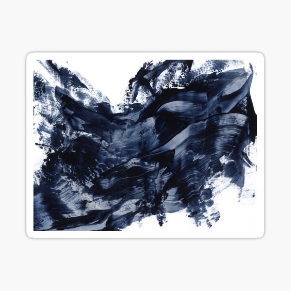 Item preview, Dark Navy Gray Acrylic Abstract Painting designed and sold by Elizabeth  Karlson.