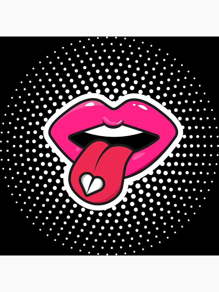 Open Mouth With Tongue Sticking Out And A Pill In The Mouth Pop Art Art Print By Tbild 