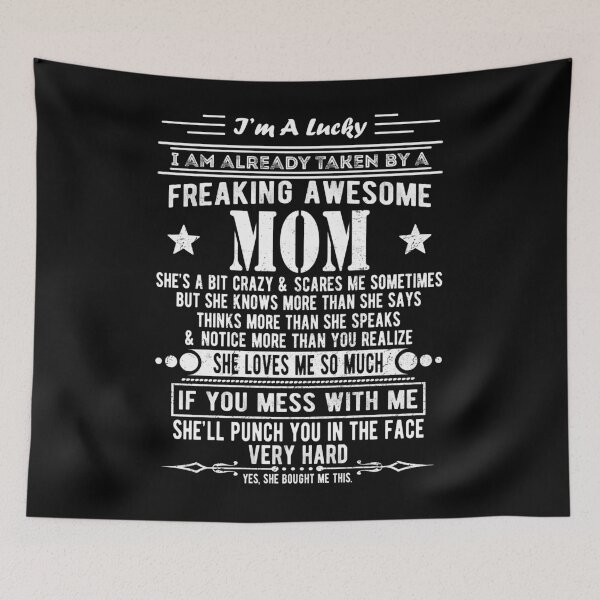 Item preview, I'm A Lucky Son Because I'm Raised By A Freaking Awesome Mom designed and sold by Davidbrg.