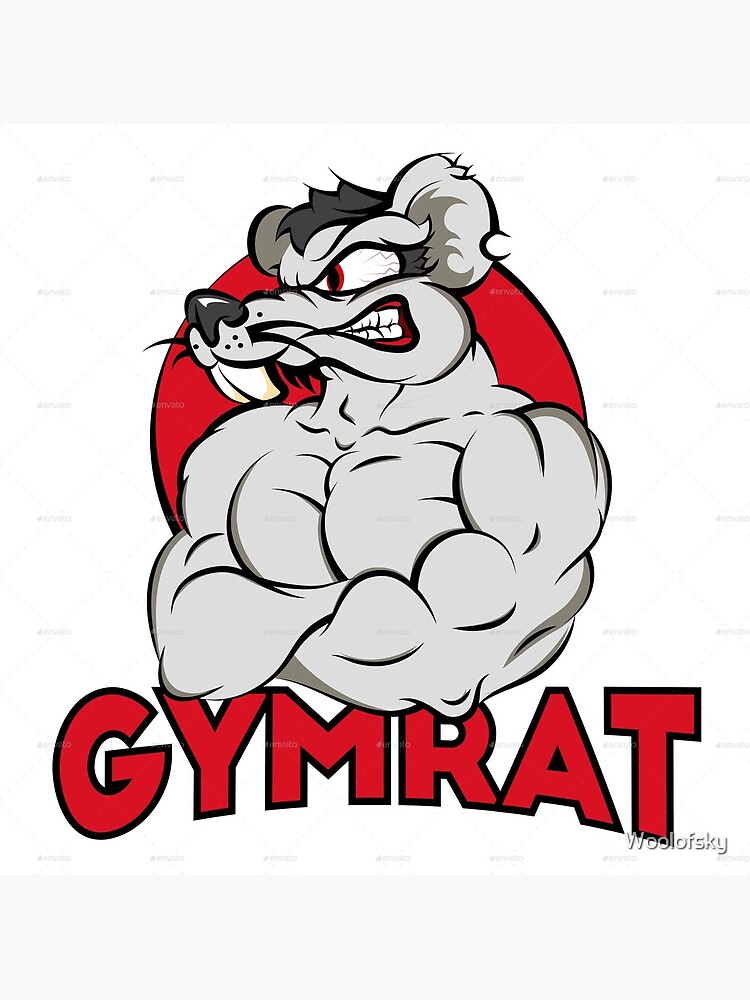 Strongman Bodybuilder Gym Rat - Line Drawing - Gym Rat - T-Shirt