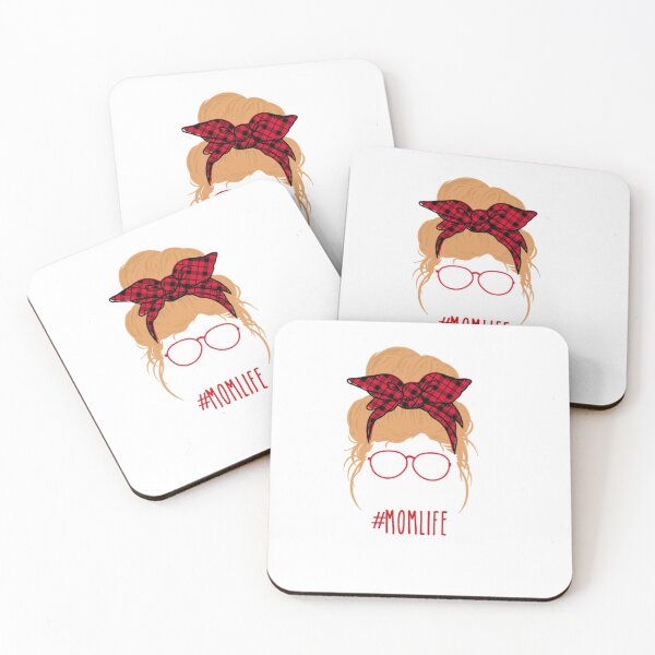 Artikelvorschau, Mom Life Blonde Red Sticker entworfen und verkauft von kittycrafts.