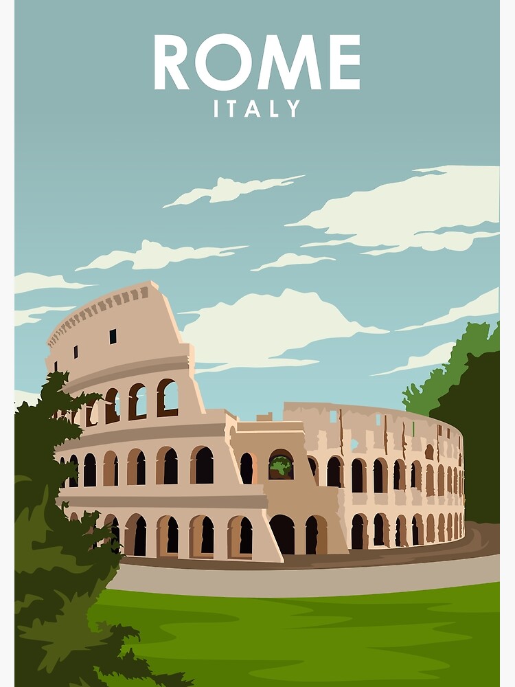Discover Rome Italy Travel Poster Premium Matte Vertical Poster