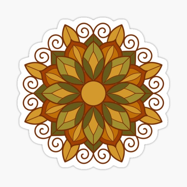 Item preview, Mandala Warm Colors Sticker designed and sold by kittycrafts.
