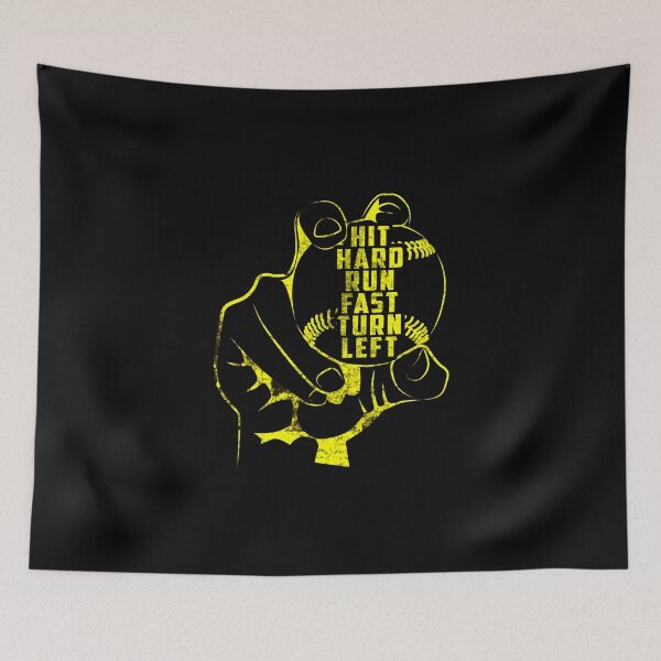 Item preview, Hit Hard Run Fast Turn Left, Baseball Funny Sport designed and sold by oussimakh.