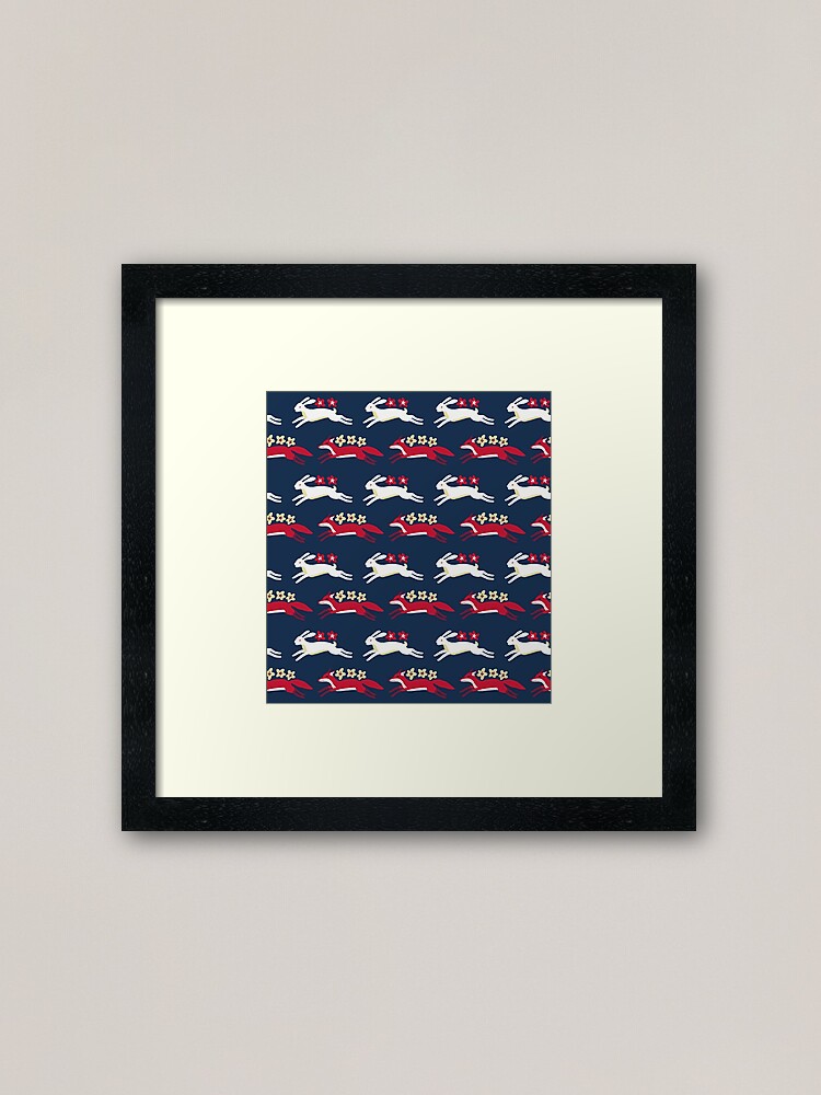 Alternate view of Hare and Fox Pattern Framed Art Print