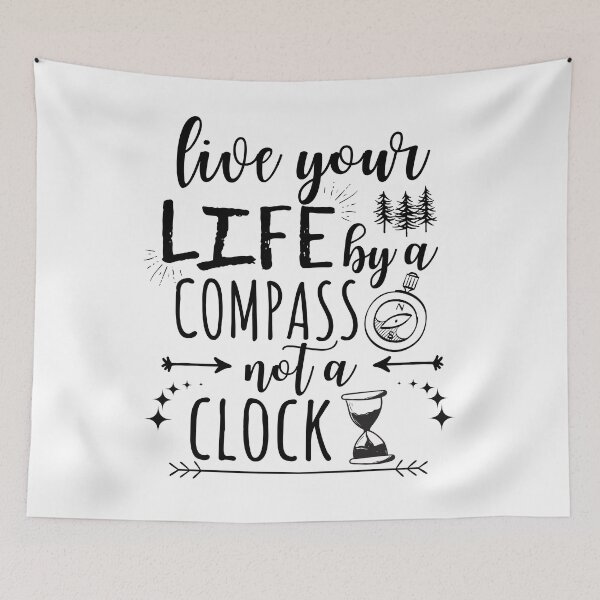Item preview, Live Your Life by a Compass not a Clock designed and sold by Hoiho Adventure Shirts.