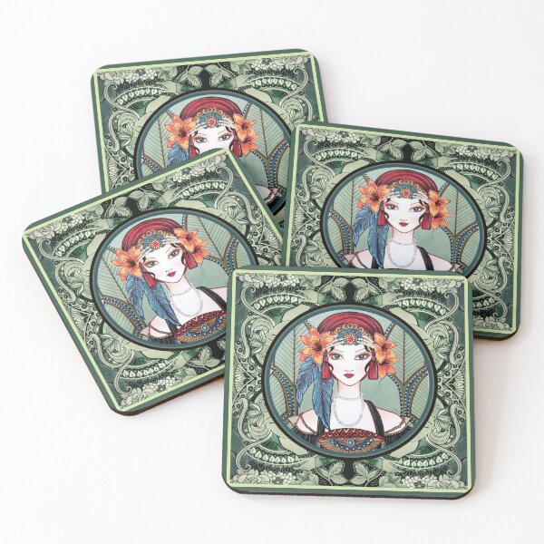 Item preview, art nouveau girl designed and sold by Petitelulu.